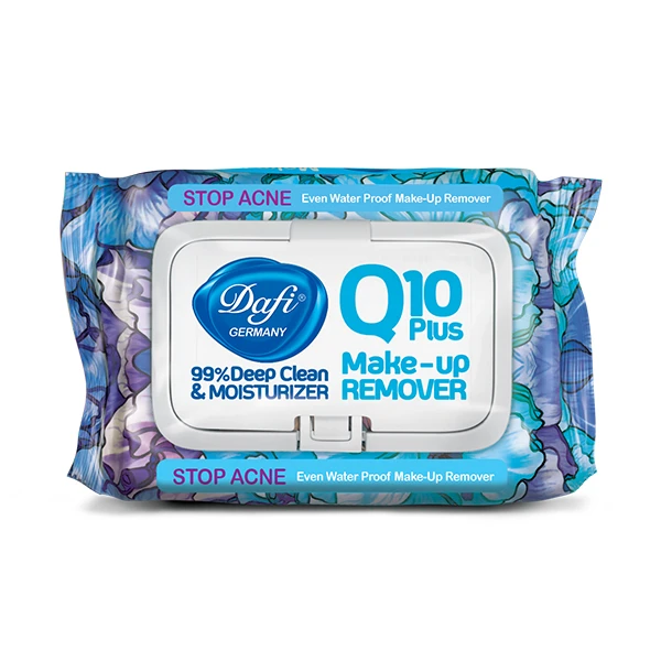 دستمال مرطوب پاک کنن ه آرایش دافی مدل Q10-STOP ACNE بسته 50 عددی