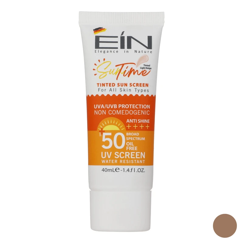 کرم ضد آفتاب رنگی Ein ای آی ان SPF 50 مدل suntime ‌مناسب انواع پوست حجم 40 میلی‌لیتر