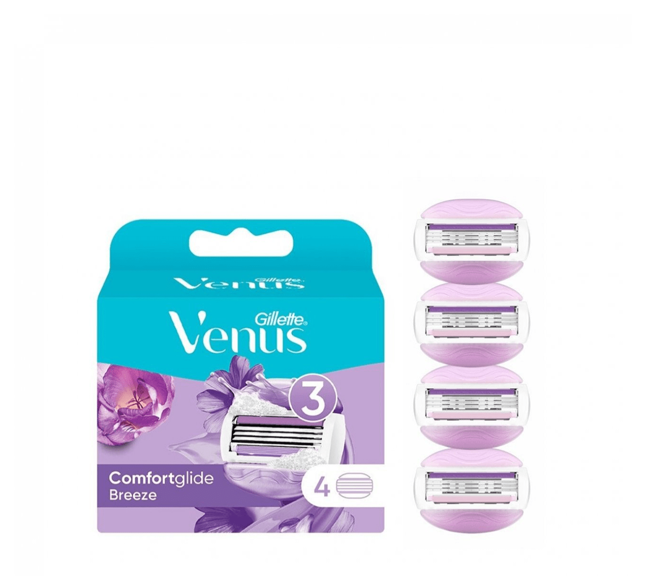 یدک خودتراش ونوس بریز ۳ تیغه ۴ عددی Breeze