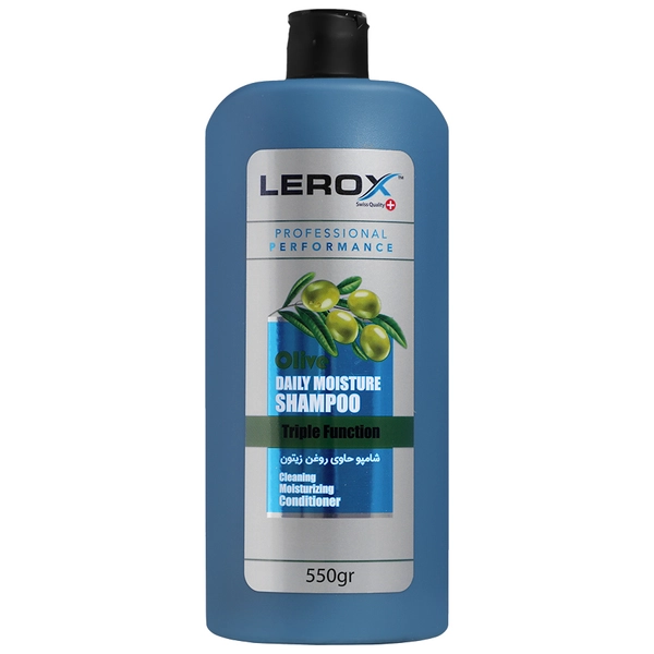 شامپو مو لروکس مدل Daily moisture آبی حاوی روغن زیتون
