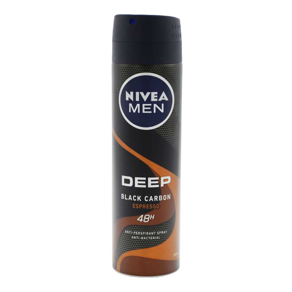 اسپری ضد تعریق مردانه نیوآ NIVEA اصل Deep Black Carbon Espresso حجم 150 میلی لیتر