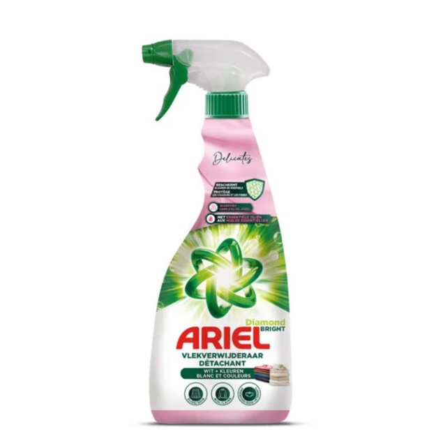 اسپری لکه بر لباس آریل Ariel مدل Diamond Bright صورتی حجم 750 میلی لیتر