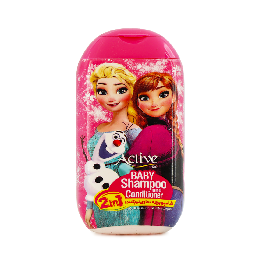 شامپو بچه اکتیو مدل السا و آنا حاوی نرم کننده حجم ۲۸۰ میل
