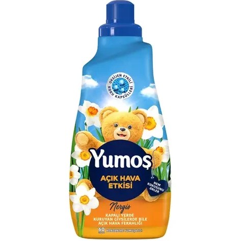 مایع نرم کننده لباس یوموش Yumos رایحه گل نرگس رنگ آبی حجم 1440 میلی لیتر