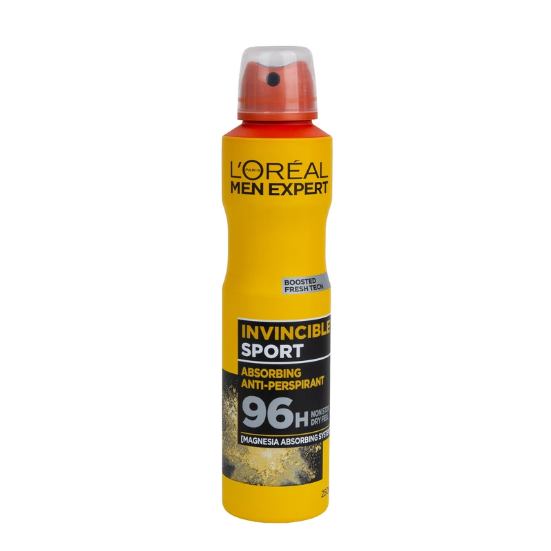 اسپری ضدتعریق مردانه لورآل زرد مدل Invincible Sport حجم 250 میلی‌لیتر