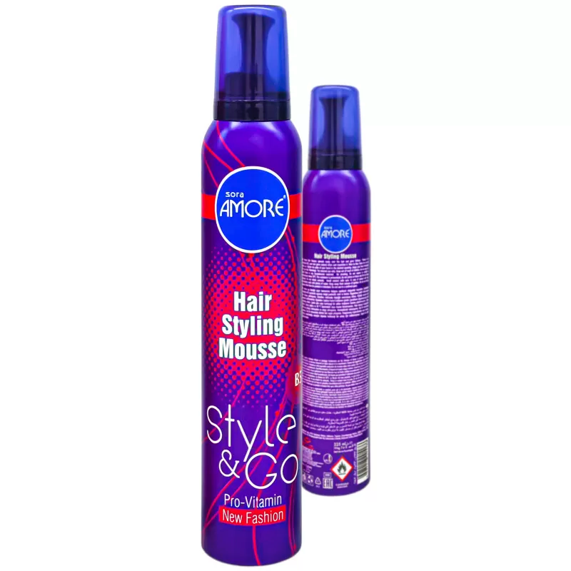 موس حالت دهنده مو سورا آمور بنفش مدل New Fashion حجم 225 میل