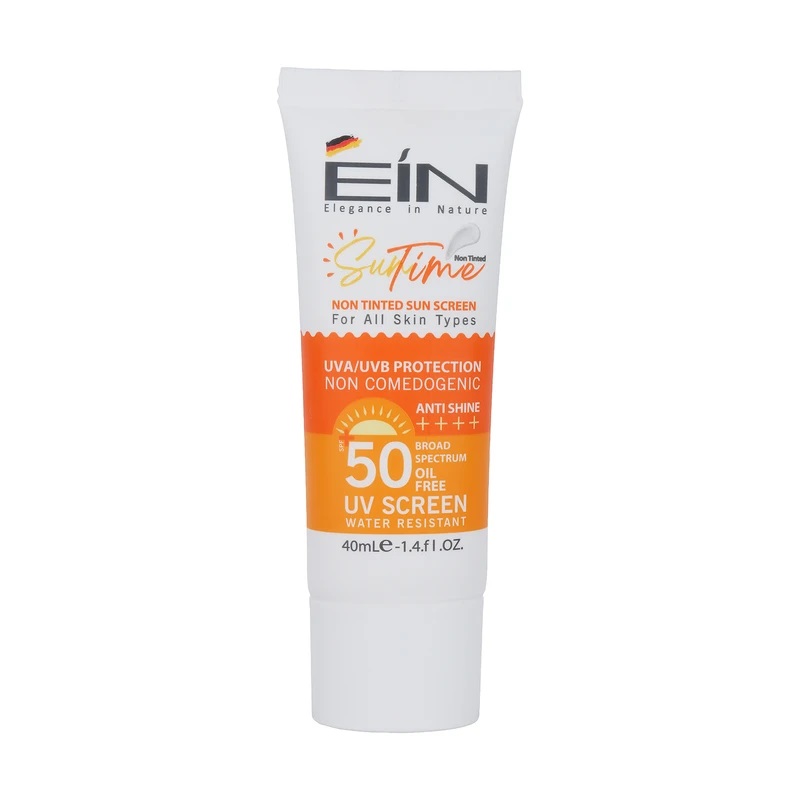 کرم ضد آفتاب بی رنگ EiN ای آی ان SPF50 مدل anti shine مناسب انواع پوست‌ حجم 40 میلی‌لیتر