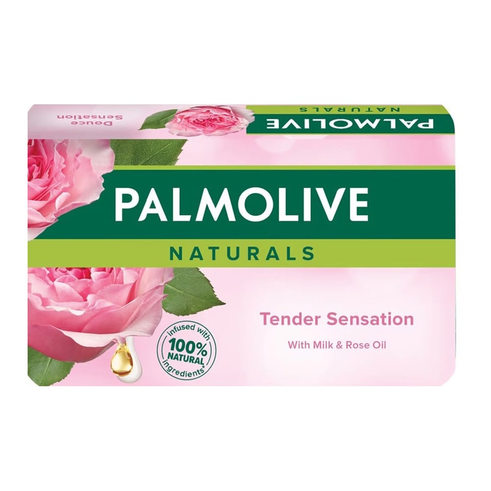 صابون پالمولیو PALMOLIVE عصاره شیر و روغن گل رز وزن 170 گرم