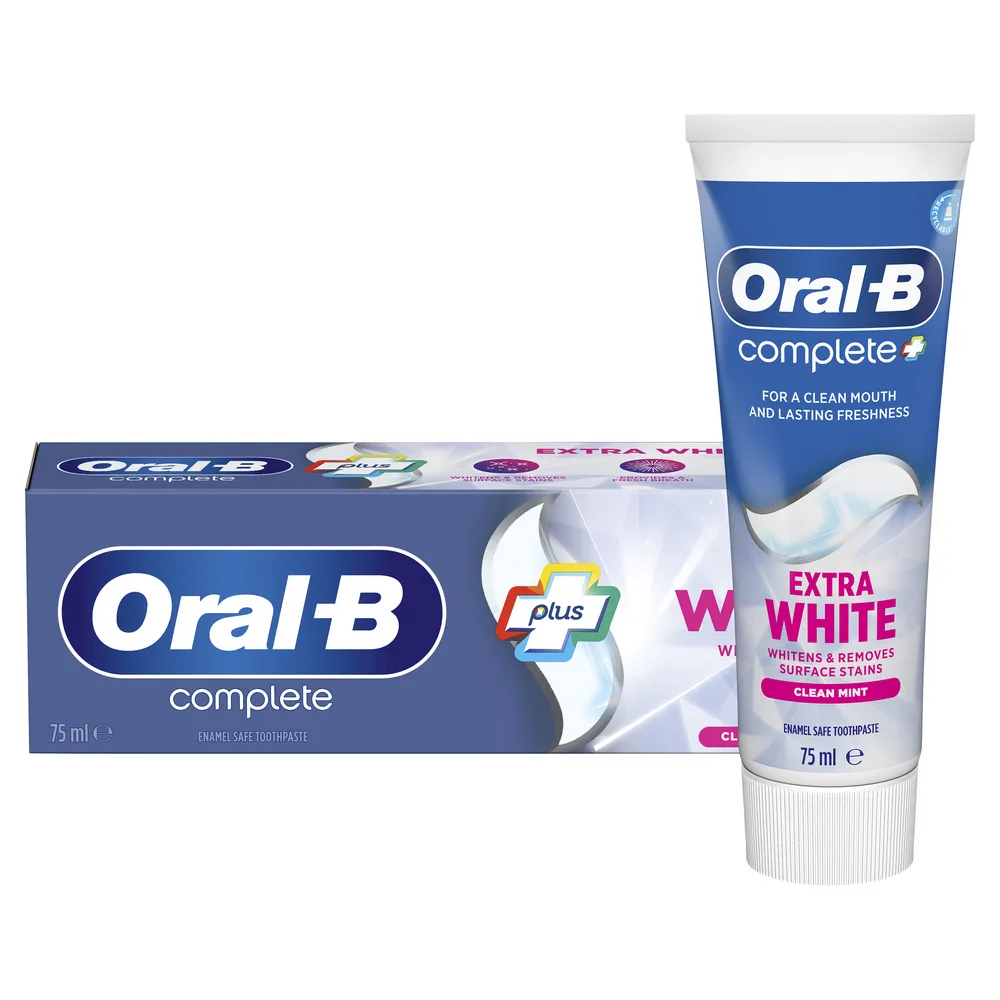 خمیر دندان سفید کننده اورال بی مدل COMPLETE EXTRA WHITE حجم 75 میل