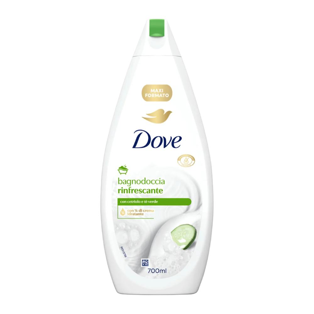 شامپو بدن داو Dove مدل Bagnodoccia Rinfrescante حاوی عصاره خیار و چای سبز حجم 700 میل