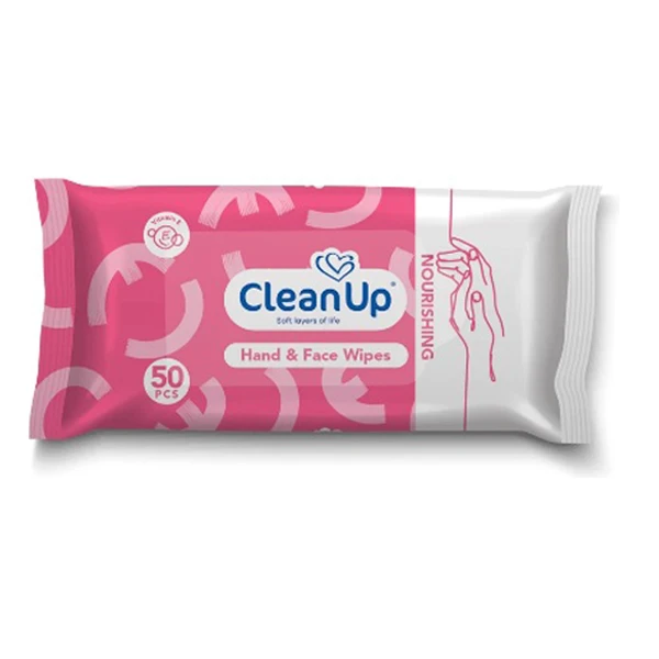 دستمال مرطوب دست و صورت کلین آپ ۵۰ عددی
