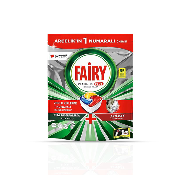 قرص ماشین ظرفشویی فیری مدل پلاتینیوم پلاس 65 عددی